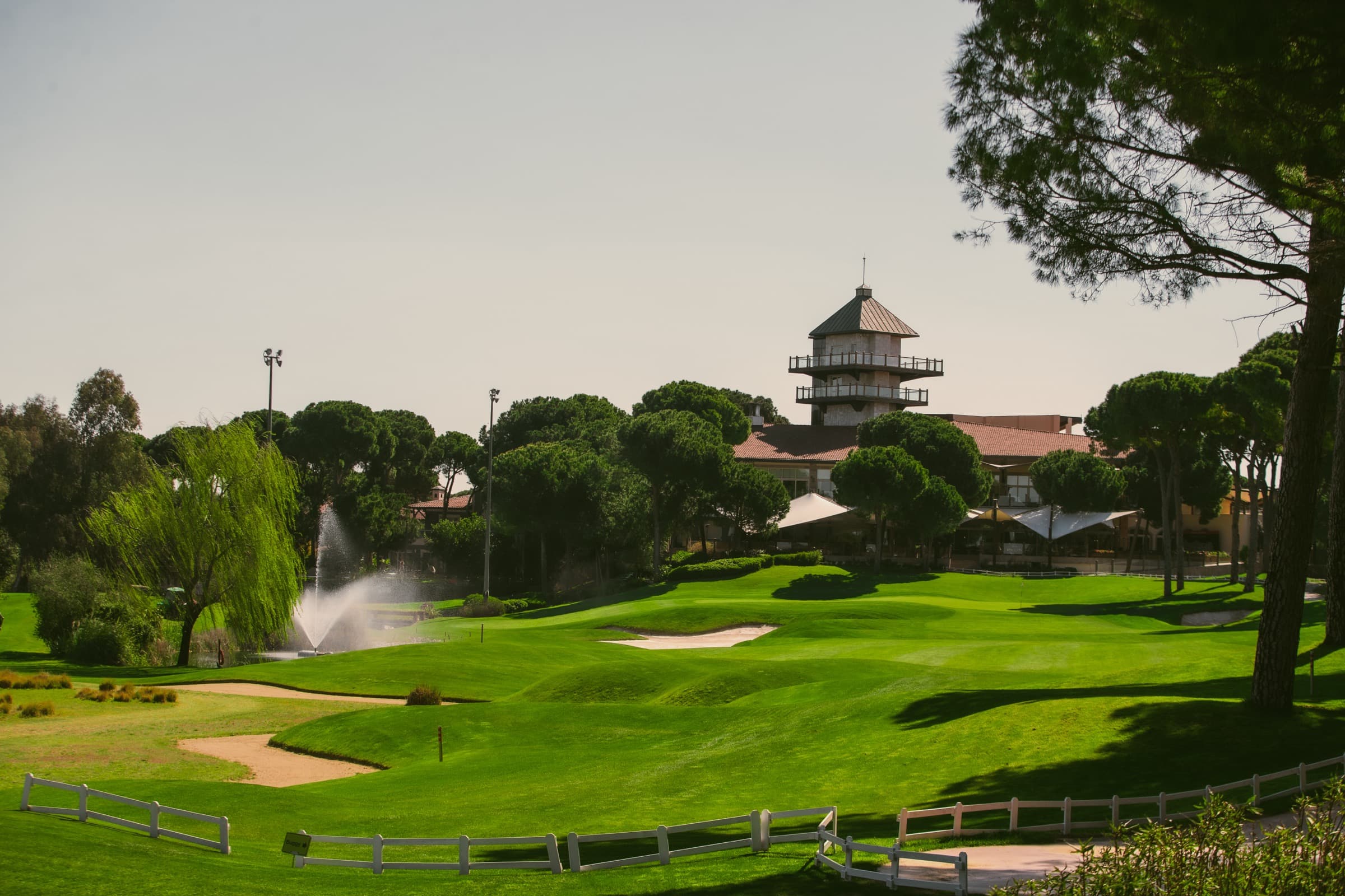 The clubhouse and course at The Montgomerie Maxx Royal Golf Club, Belek, Turkey.