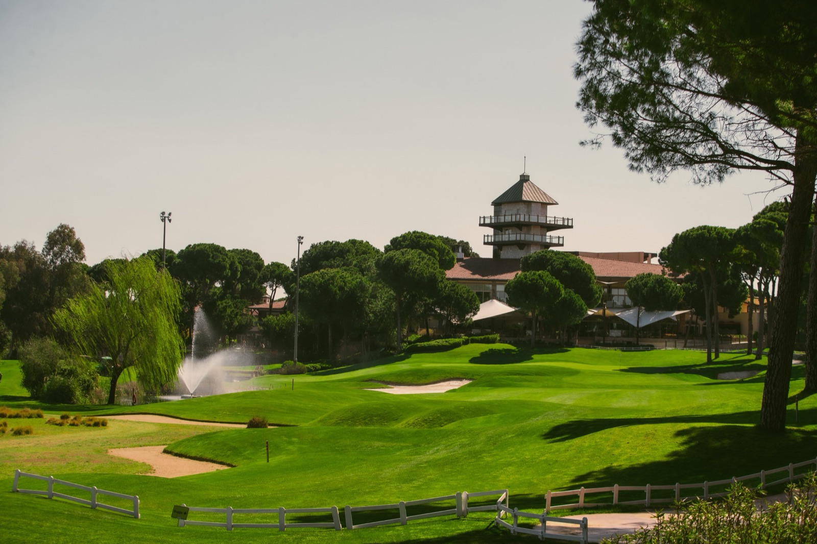 The clubhouse and course at The Montgomerie Maxx Royal Golf Club, Belek, Turkey.