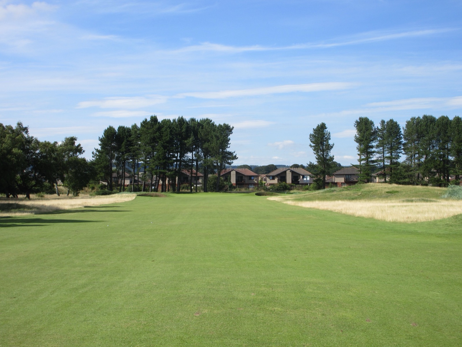 The 9th hole, Railway, on the Championship Course at Carnoustie Golf Links, Angus, Scotland.