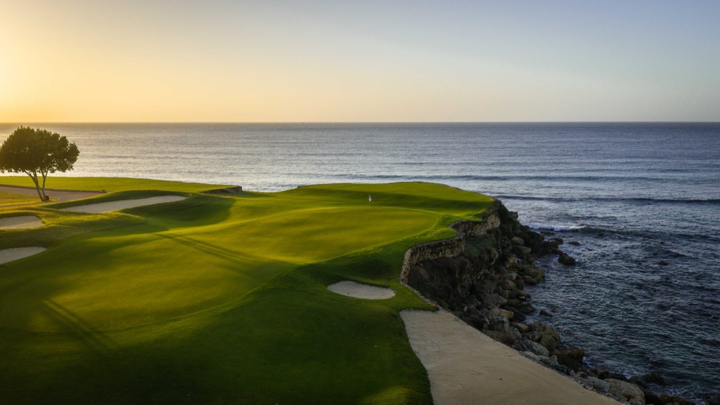 A seaside hole along the Caribbean at Teeth of the Dog, Casa de Campo.