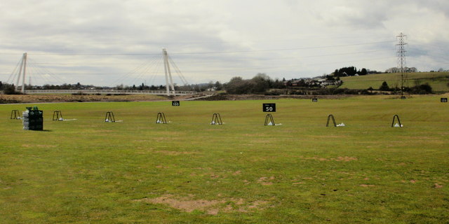 The practice range beside the Twenty Ten Course at Celtic Manor Resort, Newport, Wales.