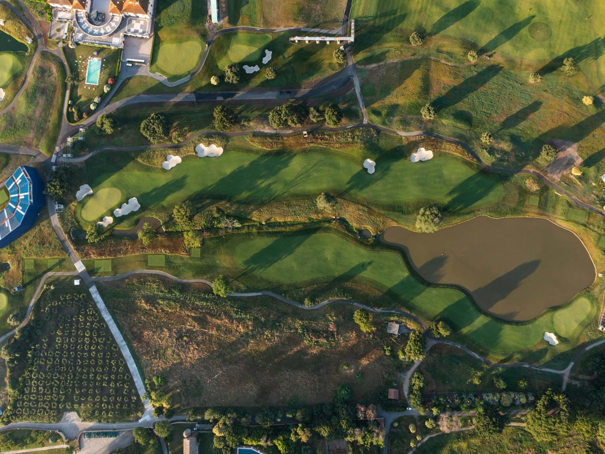A hole on the Championship Course at Marco Simone Golf & Country Club near Rome, Italy.