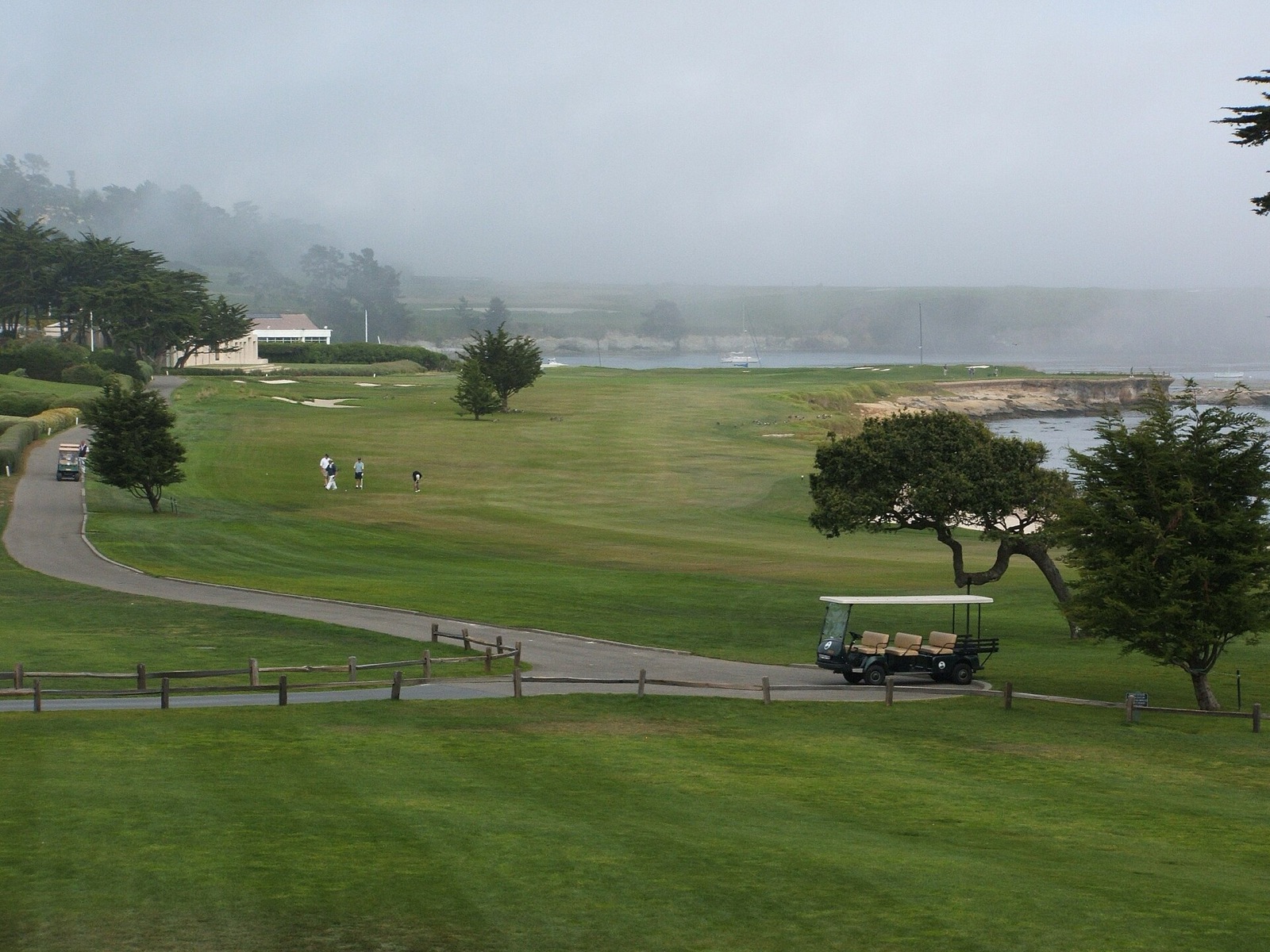 The 18th green at Pebble Beach Golf Links.