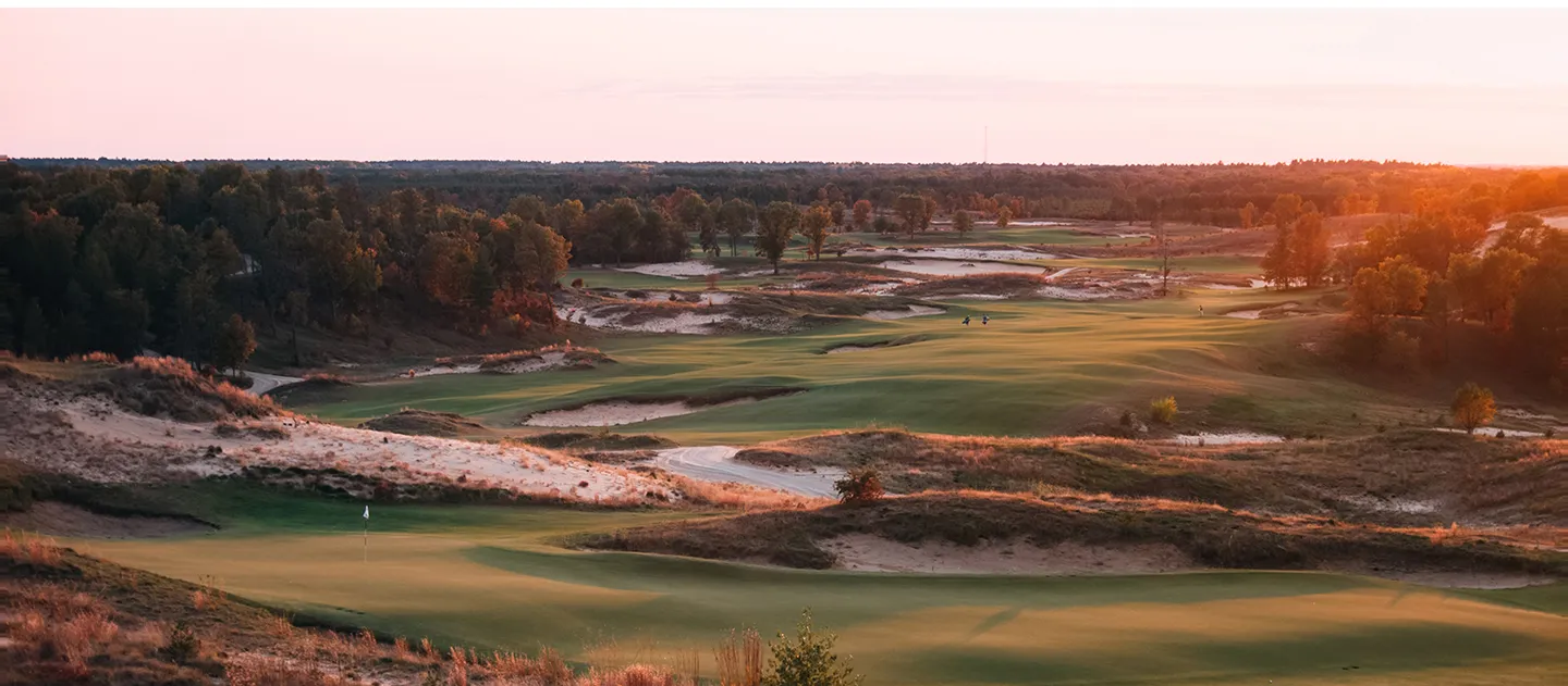 The sand-and-pine golf terrain at Sand Valley Resort, Wisconsin.